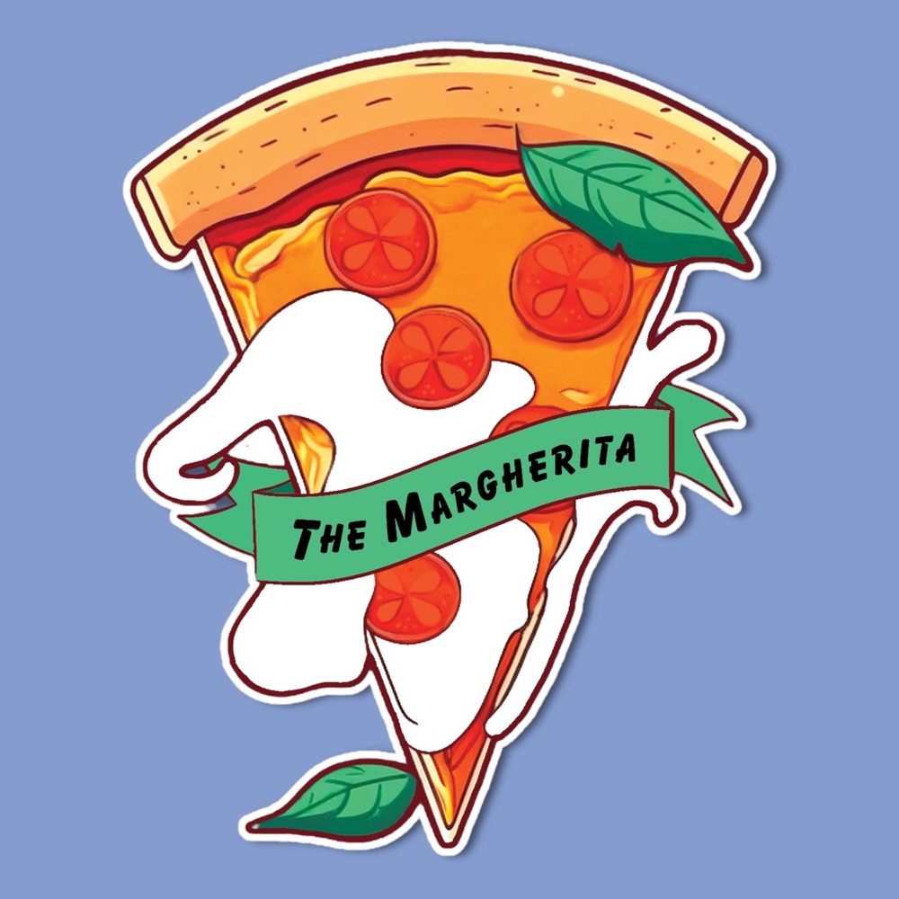 5/$15 The Margherita Pizza Vinyl Sticker 3"